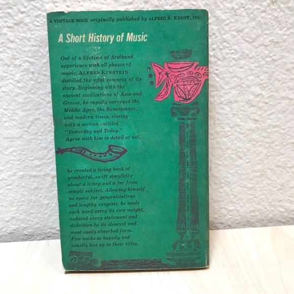Einstein:A Short History of Music. By Alfred Einstein. 1955. Paperback. Vintage. - Picture 3 of 5